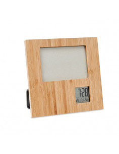 Photo frame in bamboo with weather station
