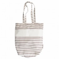 Cotton shopping bag with brown stripes Sloop