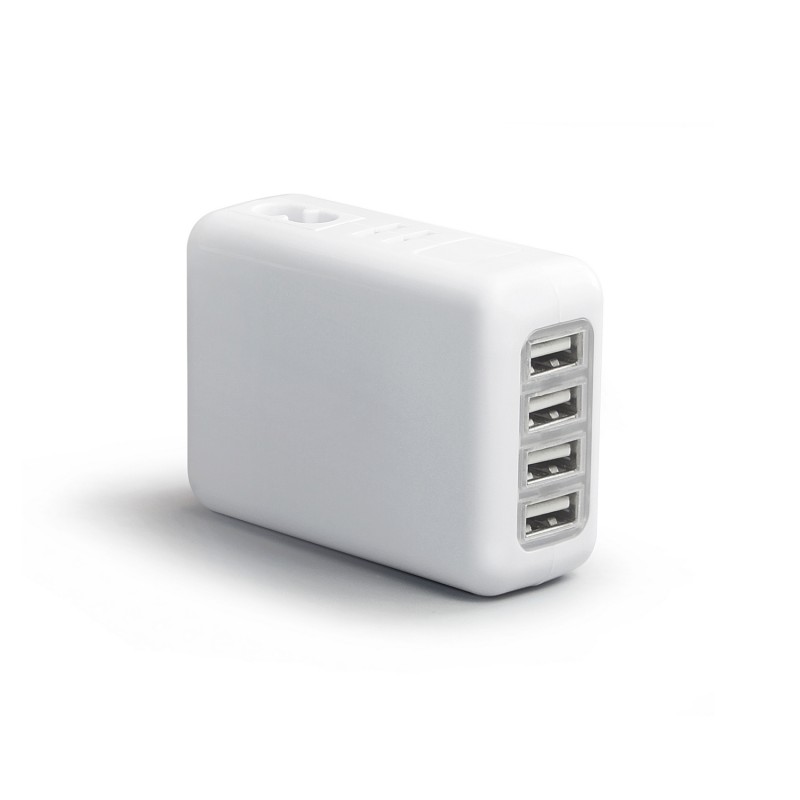 Travel adapter with 4-port USB